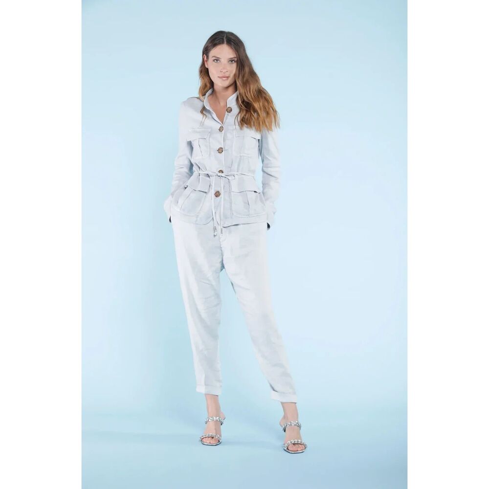 Mason's  Forte Dei Marmi Womens Malibu Chino Linen Jogger Size 42 Light Grey